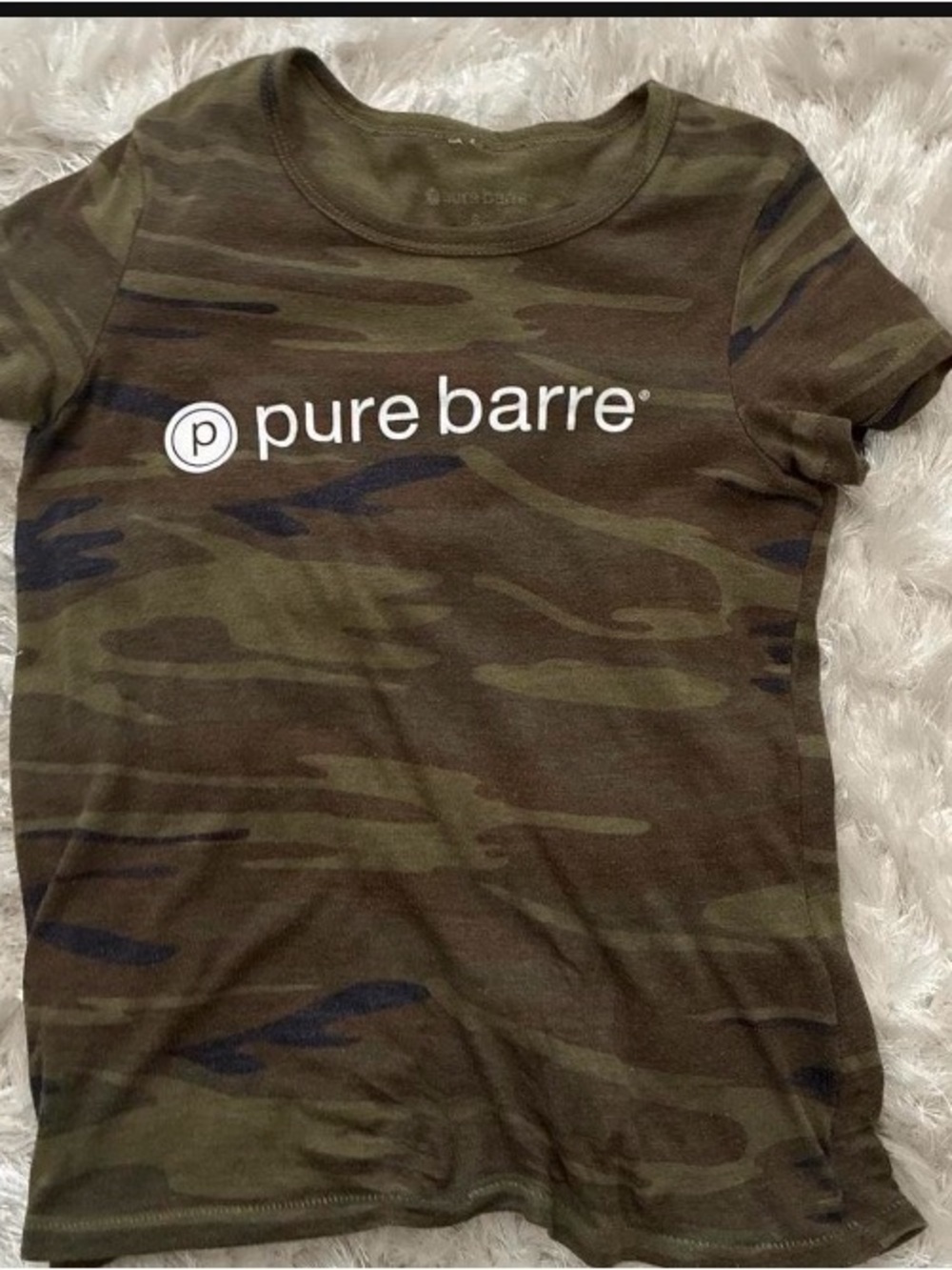 Pure Barre Kids Camo Print Tee - Olive & Dark Green